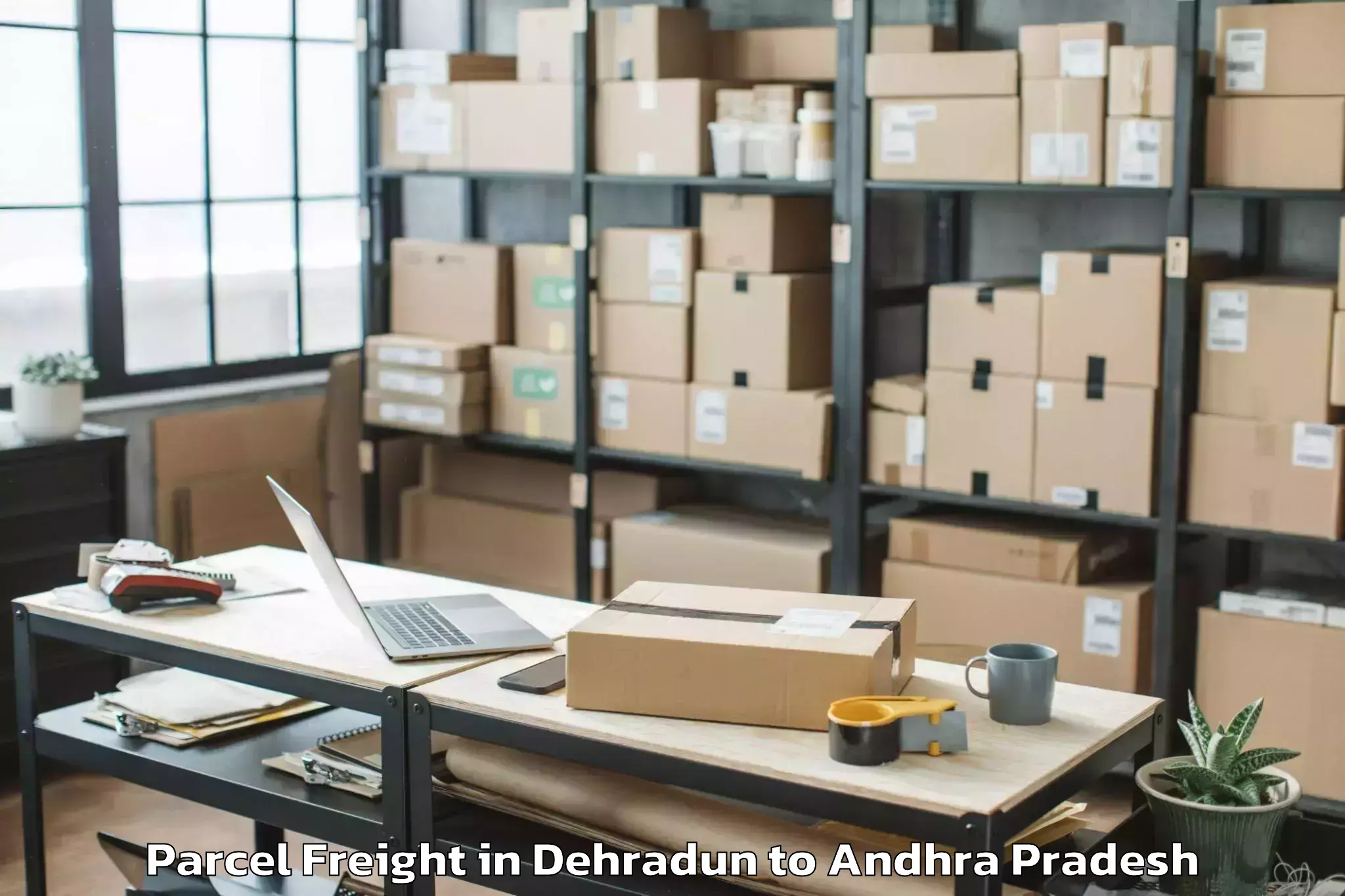 Book Your Dehradun to I Polavaram Parcel Freight Today